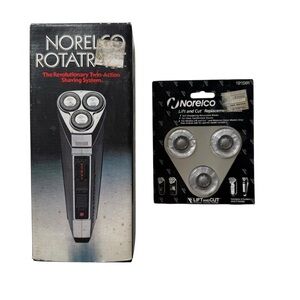 Vintage Norelco Rotatract Razor Electric Shaver HP 1601 Case 1915XR Heads New